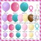 Rainbow Colorful Balloons Arch for Candy Sweet One Two Donut Grow Up Ice Cream Birthday Party Decorations Pastel Purple Pink Blue Yellow Brown Confetti Latex Balloons Garland with Long Balloons